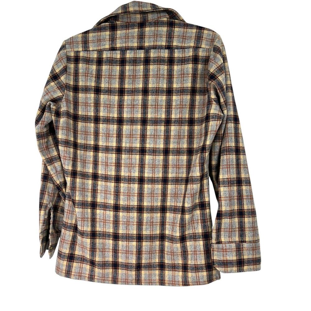 Vintage 60's Montgomery Ward M-L classic long-sleeve plaid flannel shirt - Picture 4 of 4